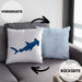 Kissen mit Füllung 40x40 mit Hammerhai und Haifisch Grafik Geschenk für Ozeanliebhaber (Grau) Blau Trendation