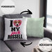 Jack Russell Besitzerin Kissen mit Füllung 40x40 Geschenk Lustiger Spruch Geschenkidee I Love My Jack Russell (Grau) Grün Trendation