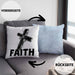 Faith Kissen mit Füllung 40x40 Geschenk Jesus Glauben Geschenkidee Kirche Ostern Christentum Häferl (Grau) Blau Trendation
