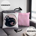 Waschbär Meme Kissen mit Füllung 40x40 Geschenk Lustiger Waschbär (Grau) Rosa Trendation