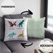 Arten Von Dinosauriern Kissen mit Füllung 40x40 Geschenk Für Jungs Dinos T-Rex Jungen Mädchen Dinos Tyrannosaurus (Grau) Grün Trendation