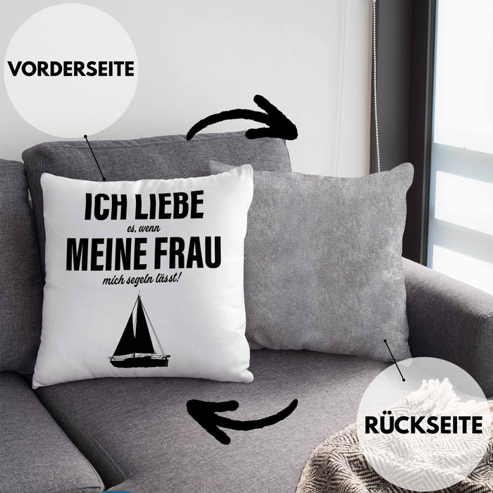 Kissen mit Füllung 40x40 für Segler Geschenke Männer Kissen mit Füllung 40x40 Geschenkideen Zubehör Gadgeds Segeln Lustig (Grau) Grau Trendation