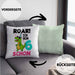 6. Geburtstag Kissen mit Füllung 40x40 Geschenk Lustiger Spruch Roar Ich Bin Schon 6 Dinosaurier Geschenkidee Geburtstag (Grau) Grün Trendation