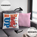 Bouldern Kissen mit Füllung 40x40 für Kletterfans mit Dino-T-Rex Grafik "No Way Up" (Grau) Rosa Trendation