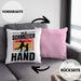 Handball Geschenk Kissen mit Füllung 40x40 Geschenkidee Handball-Spieler Handballspielerin Mädchen Jungs Old Schmetterhand (Grau) Rosa Trendation