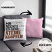 Steinmetz Kissen mit Füllung 40x40 Geschenk Spruch Geschenkidee Mir Reichts Ich Gehe Steine Klopfen (Grau) Rosa Trendation