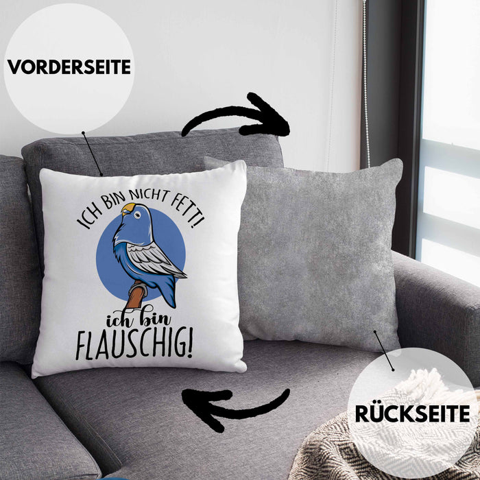 Lustige Papagei-Kissen mit Füllung 40x40 Geschenk für Papagei-Besitzer (Grau) Grau Trendation