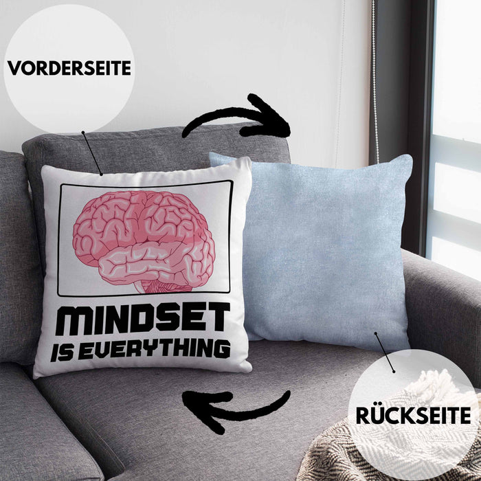 Entrepreneur Kissen mit Füllung 40x40 Entrepreneurship Geschenk Spruch Motivation Idee Mindset (Grau) Blau Trendation