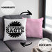 Ich Kam Sah Und Sägte Kreissäge Kissen mit Füllung 40x40 Geschenk Holzarbeiter Geschenkidee Schreiner (Grau) Rosa Trendation