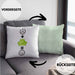Frosch Kissen mit Füllung 40x40 Geschenk für Frosch-Liebhaber Lustige Geschenkidee :( + Frosch = :) Geburtstag (Grau) Grün Trendation