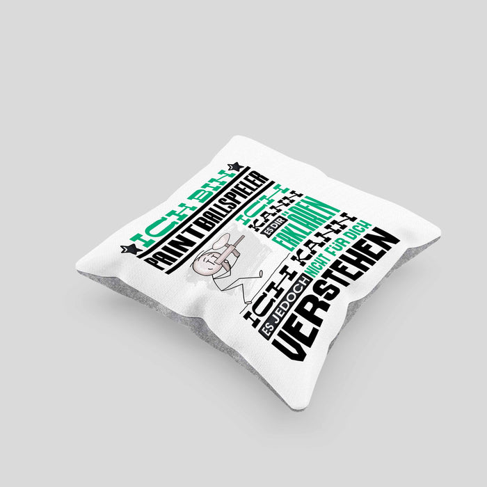 Paintballspieler Geschenk Kaffee-Kissen mit Füllung 40x40 Geschenkidee für Paintballspieler Ich Bin Paintballspieler Ich Kann Es Dir Erklären Jedoch Nicht Für Dich Verstehen Spruch Lustig (Grau) Grau Trendation