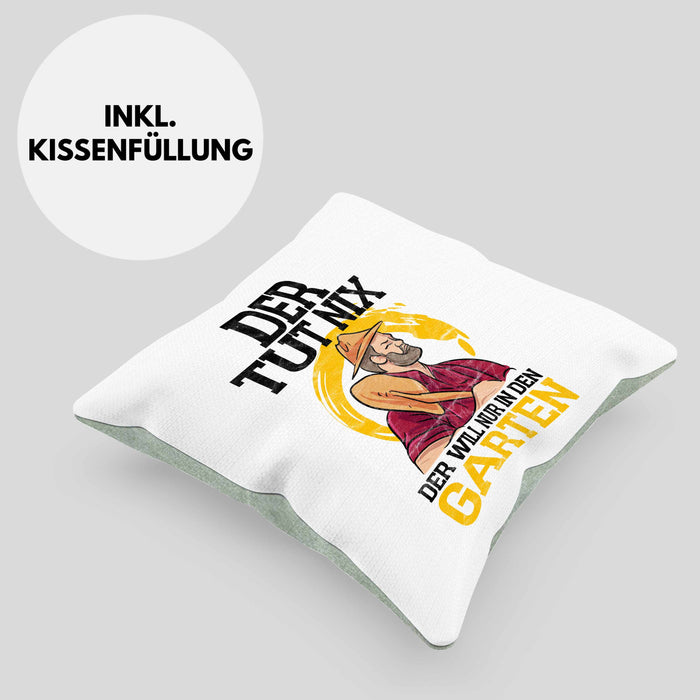Lustige Kissen mit Füllung 40x40 für Gärtner tolles Geschenk für Hobby- und Landschaftsgärtner (Grau) Grün Trendation