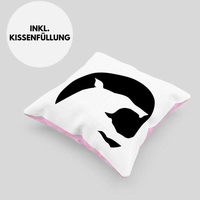 Lustige Tapir Kissen mit Füllung 40x40 Geschenk Tapir Liebhaber Grafik (Grau) Rosa Trendation