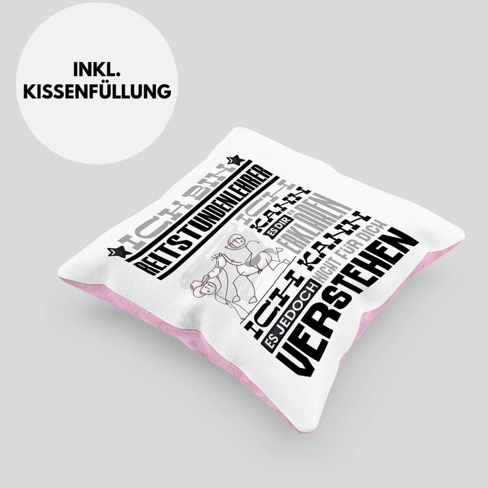 Reitstundenlehrer Geschenk Kaffee-Kissen mit Füllung 40x40 Geschenkidee für Reitstundenlehrer Ich Bin Reitstundenlehrer Ich Kann Es Dir Erklären Jedoch Nicht Für Dich Verstehen Spruch Lustig (Grau) Rosa Trendation