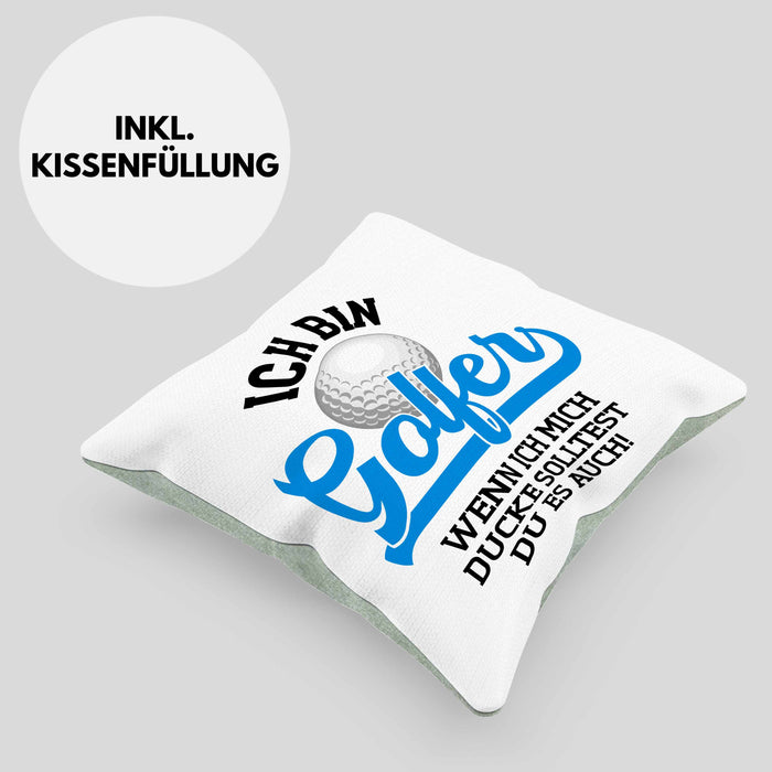 Golf Geschenke Für Männer Frauen Kinder Lustig Kissen mit Füllung 40x40 mit Spruch Golfspieler Kissen mit Füllung 40x40 Damen Witzig (Grau) Grün Trendation