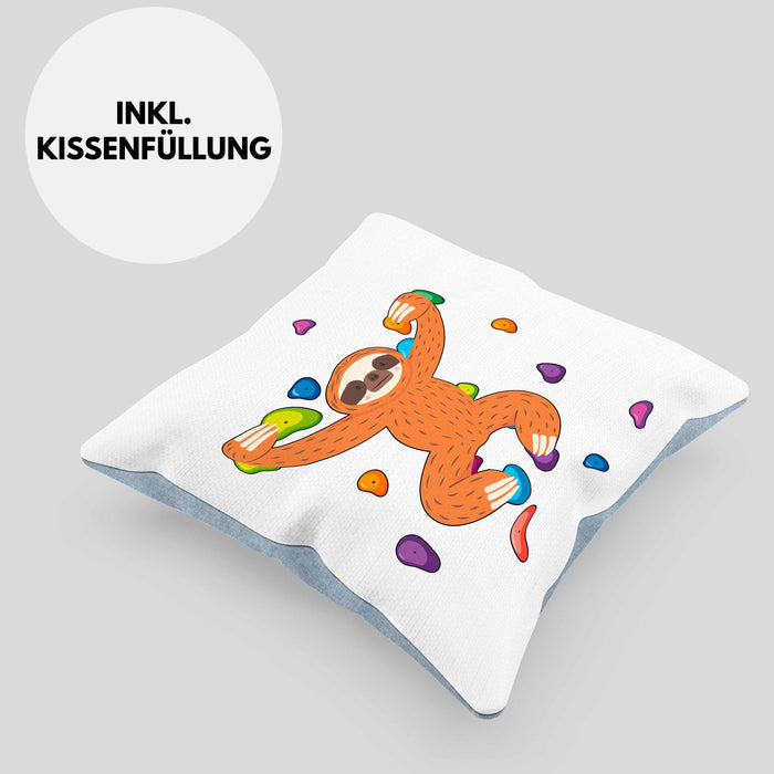 Bouldern Lustige Kissen mit Füllung 40x40 Kletterfans Kletterhalle Geschenkidee (Grau) Blau Trendation