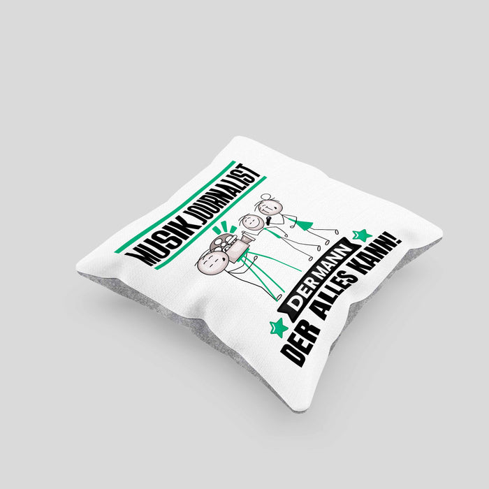 Musikjournalist Kissen mit Füllung 40x40 Geschenk für Musikjournalist Der Mann Der Alles Kann Geschenkidee zum Geburtstag (Grau) Grau Trendation