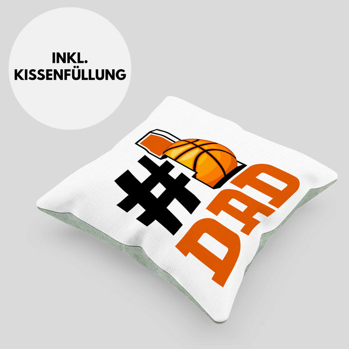 Basketball-Trainer Basketballer Nummer 1 Dad Vater Kissen mit Füllung 40x40 Geschenk Basketball Papa Geschenkidee Bester Papa Der Welt Vatertag Lustige Geschenkidee (Grau) Grün Trendation