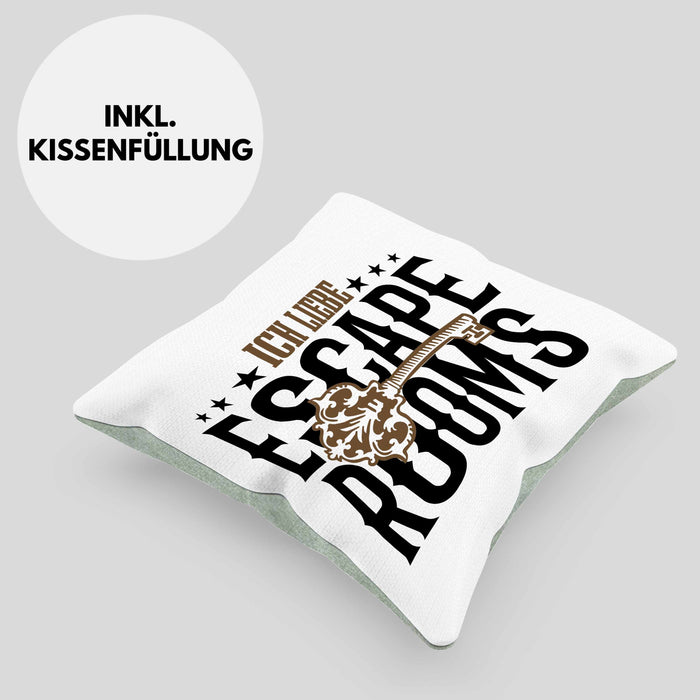 Escape Room Lustige Kissen mit Füllung 40x40 Escape Room Fans Geschenkidee (Grau) Grün Trendation