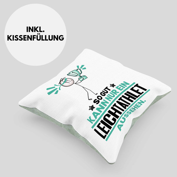 Leichtathlet Geschenk Kissen mit Füllung 40x40 So Gut Kann Nur Ein Leichtathlet Aussehen Geschenkidee (Grau) Grün Trendation