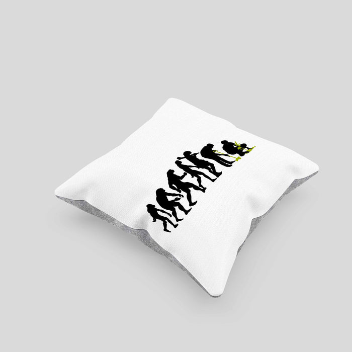 Gärtner Evolution Kissen mit Füllung 40x40 mit Spruch Garten Hobbygärtner Gärtner Geschenk Lustig Gärtnerin Geschenkidee (Grau) Grau Trendation
