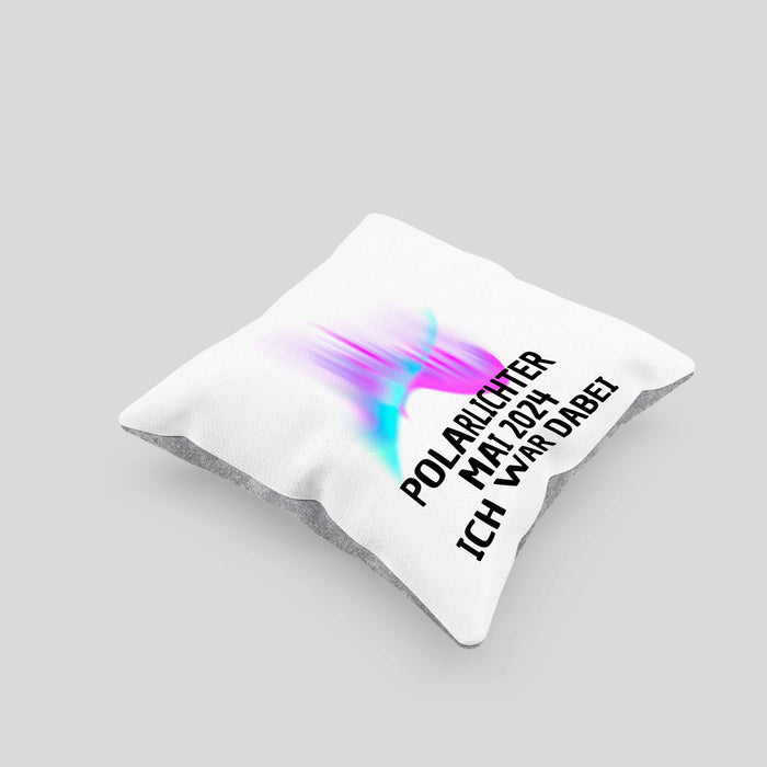 Polarlichter 2024 Kissen mit Füllung 40x40 Geschenk Ich War Dabei Polar-Lichter Polarlicht Heute Nochmal Polarlichter (Grau) Grau Trendation