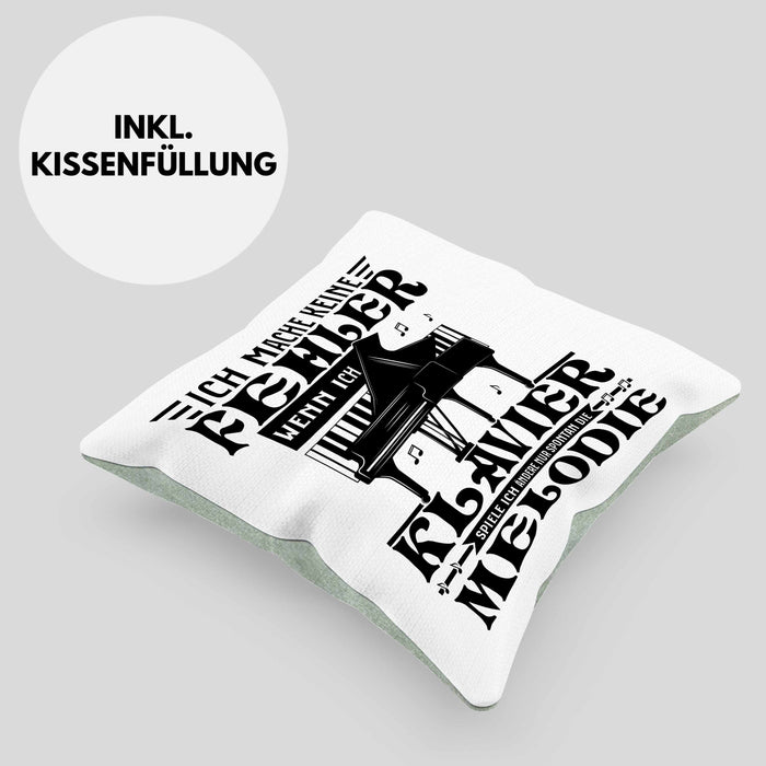 Klavier-Spieler Kissen mit Füllung 40x40 Geschenk Klavier Geschenkidee Flügel Musiker Ich Mache Keine Fehler Wenn Ich Klavier Spiele (Grau) Grün Trendation