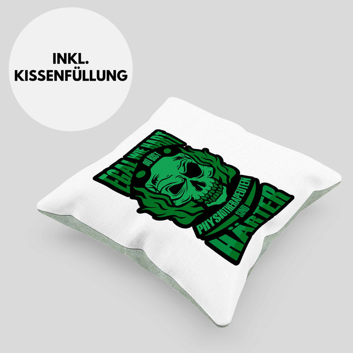 Kissen mit Füllung 40x40 für Physiotherapeuten Geschenk für Physiotherapie (Grau) Grün Trendation