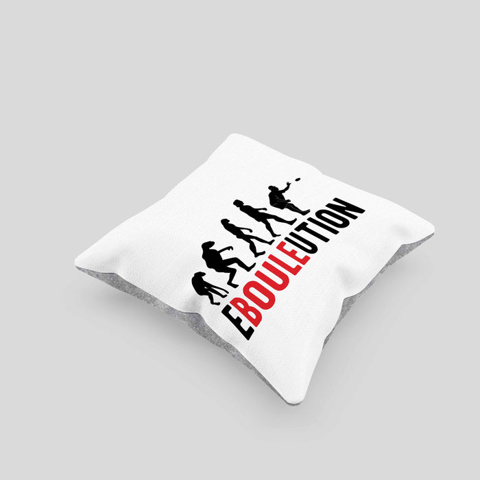 Boule Kissen mit Füllung 40x40 Geschenk Ebouleution Pétanque Boule-Spieler Geschenkidee Spruch (Grau) Grau Trendation