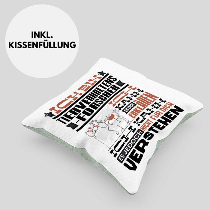 Tierverhaltensforscher Geschenk Kaffee-Kissen mit Füllung 40x40 Geschenkidee für Tierverhaltensforscher Ich Bin Tierverhaltensforscher Ich Kann Es Dir Erklären Jedoch Nicht Für Dich Verstehen Spruch Lustig (Grau) Grün Trendation
