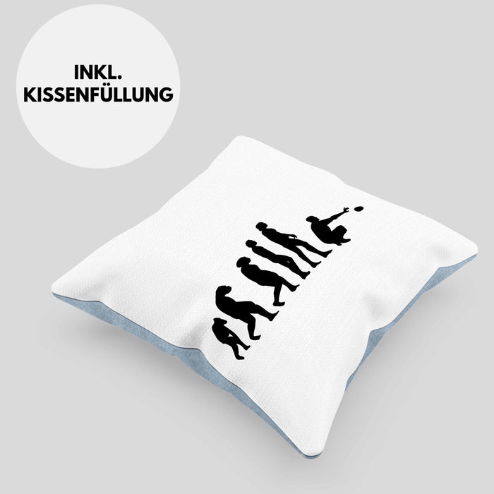 Boule Kissen mit Füllung 40x40 Geschenk Boule-Spieler Geschenkidee Spruch Boule Evolution Grafik (Grau) Blau Trendation