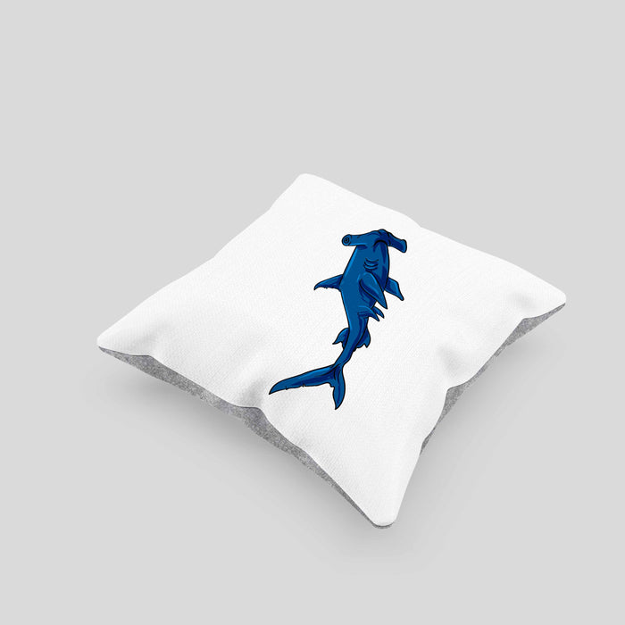 Kissen mit Füllung 40x40 mit Hammerhai und Haifisch Grafik Geschenk für Ozeanliebhaber (Grau) Grau Trendation