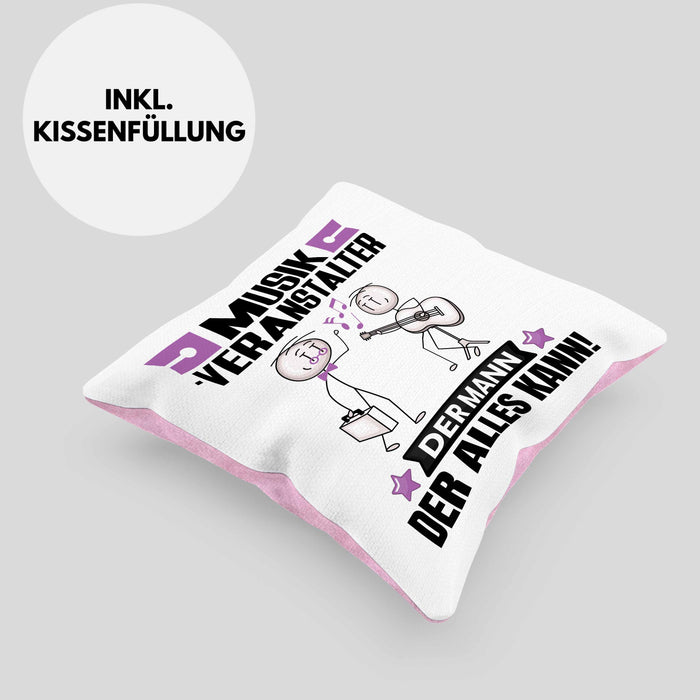 Musikveranstalter Kissen mit Füllung 40x40 Geschenk für Musikveranstalter Der Mann Der Alles Kann Geschenkidee zum Geburtstag (Grau) Rosa Trendation