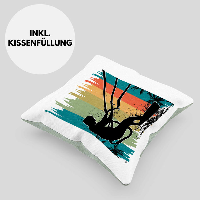 Kitesurfing Kissen mit Füllung 40x40 Geschenk für Kitesurfer Geschenkidee (Grau) Grün Trendation