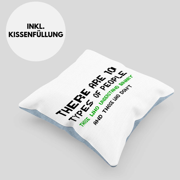 Programmierer Kissen mit Füllung 40x40 Geschenk Programmierer Gadget Lustig Geschenkidee Männer Zubehör Informatiklehrer IT Programmierer (Grau) Blau Trendation