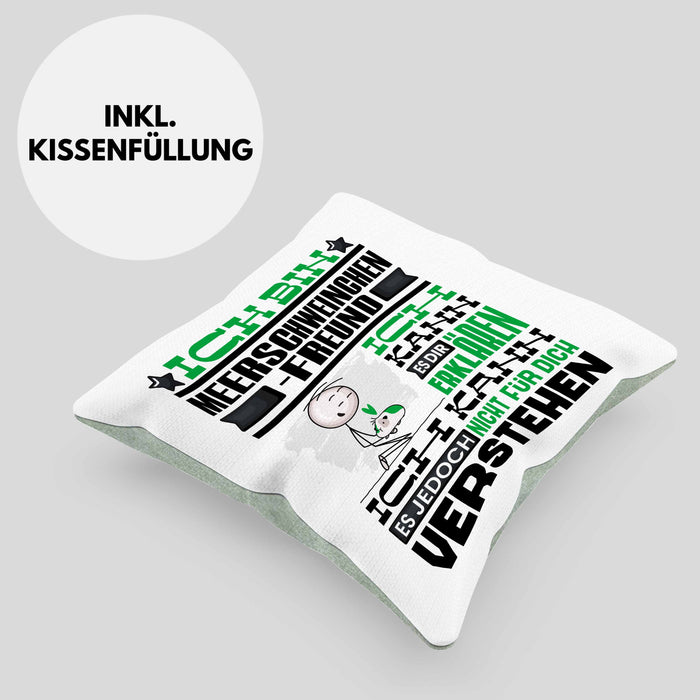 Meerschweinchenfreund Geschenk Kaffee-Kissen mit Füllung 40x40 Geschenkidee für Meerschweinchenfreund Ich Bin Meerschweinchenfreund Ich Kann Es Dir Erklären Jedoch Nicht Für Dich Verstehen Spruch Lustig (Grau) Grün Trendation