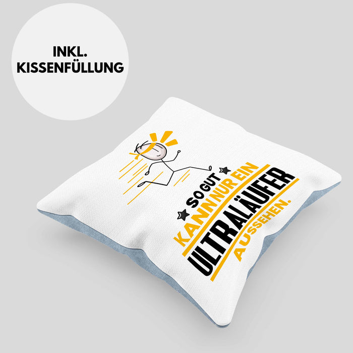 Ultraläufer Geschenk Kissen mit Füllung 40x40 So Gut Kann Nur Ein Ultraläufer Aussehen Geschenkidee (Grau) Blau Trendation
