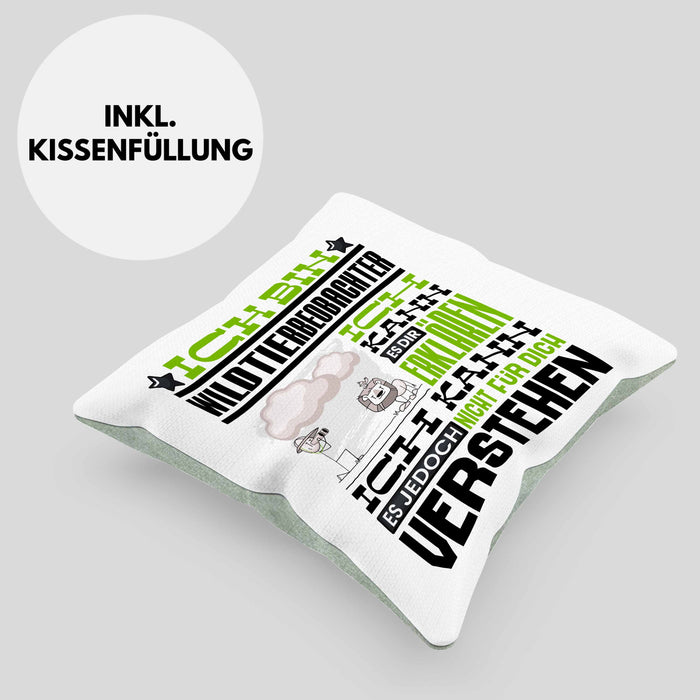 Wildtierbeobachter Geschenk Kaffee-Kissen mit Füllung 40x40 Geschenkidee für Wildtierbeobachter Ich Bin Wildtierbeobachter Ich Kann Es Dir Erklären Jedoch Nicht Für Dich Verstehen Spruch Lustig (Grau) Grün Trendation