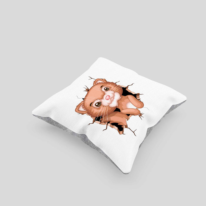 Otter 3D Grafik Kissen mit Füllung 40x40 Lustige Geschenkdidee Otter-Liebhaber (Grau) Grau Trendation