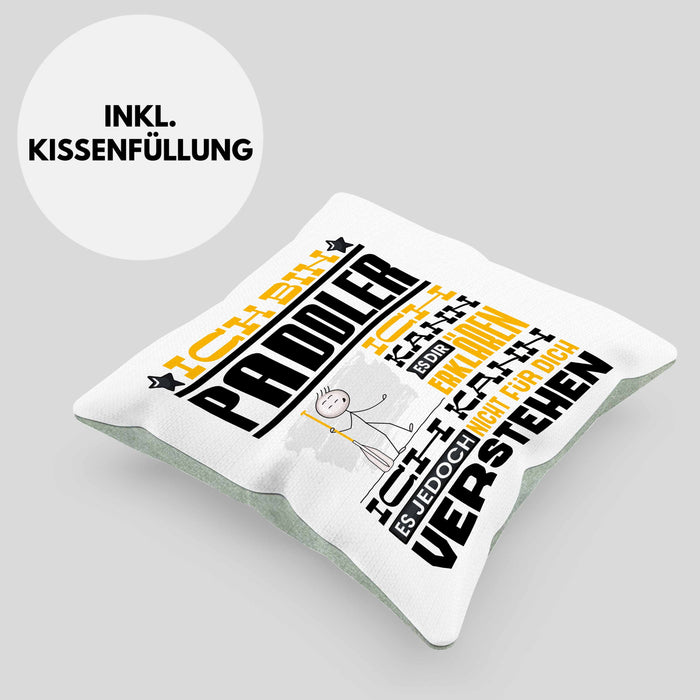 Paddler Geschenk Kaffee-Kissen mit Füllung 40x40 Geschenkidee für Paddler Ich Bin Paddler Ich Kann Es Dir Erklären Jedoch Nicht Für Dich Verstehen Spruch Lustig (Grau) Grün Trendation