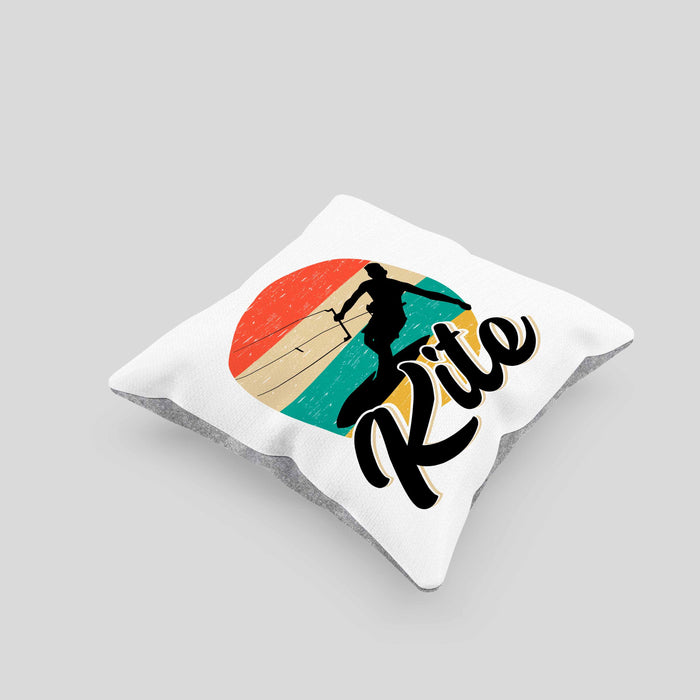 Kitesurfing Kissen mit Füllung 40x40 Geschenk für Kitesurfer Geschenkidee Vintage Grafik (Grau) Grau Trendation