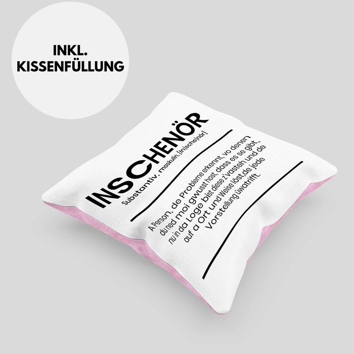 Ingenieur Kissen mit Füllung 40x40 Geschenk Ineschenör Geschenkidee Sprüche Ingenieurswesen Geschenkidee Definition (Grau) Rosa Trendation