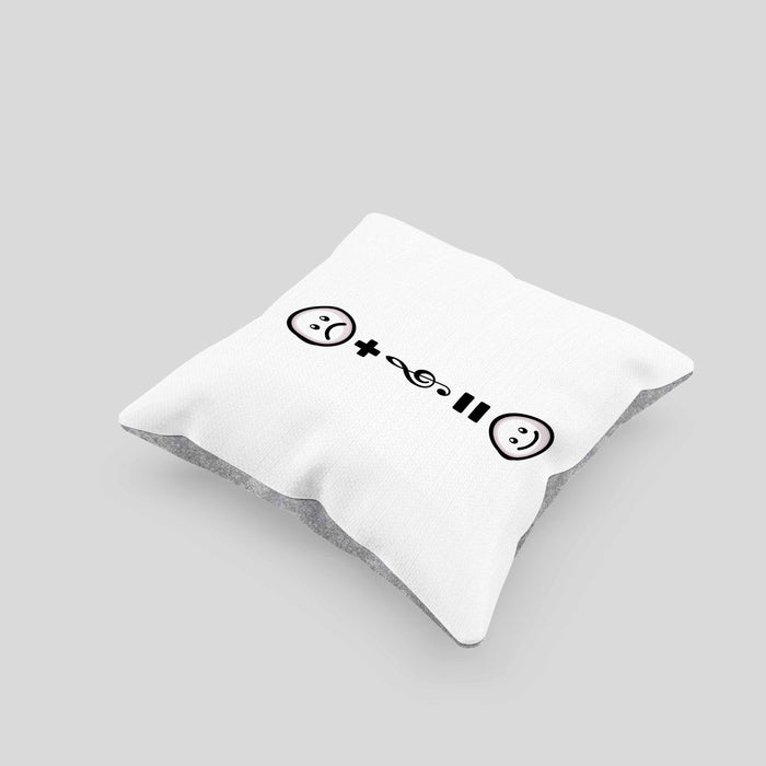 Musiker Kissen mit Füllung 40x40 Geschenk für Musiker Musikliebhaber Geburtstag Lustige Geschenkidee :( + Musiknote = :) (Grau) Grau Trendation