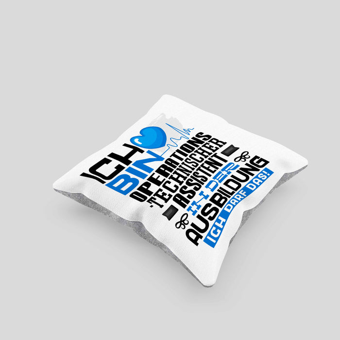 Operationstechnischer Assistent Ausbildung Kissen mit Füllung 40x40 Geschenk Ich Bin Operationstechnischer Assistent In Der Ausbildung Ich Darf Das Geschenkidee Spruch (Grau) Grau Trendation