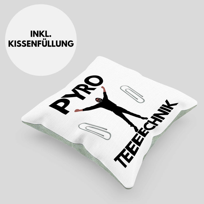 Pyrotechnik Kissen mit Füllung 40x40 Geschenk Pyrotechnik Ist Doch Kein Verbrechen Meme (Grau) Grün Trendation
