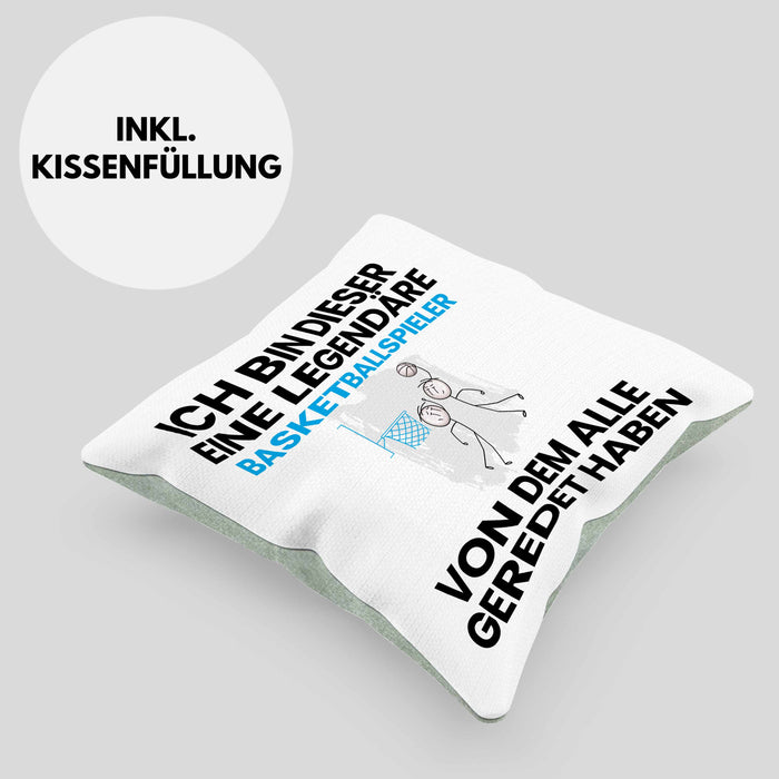 Basketballspieler Geschenk Kissen mit Füllung 40x40 Lustige Geschenkidee Geburtstag für Basketballspieler Ich Bin Dieser Legendäre Basketballspieler Von Dem Alle Geredet Haben (Grau) Grün Trendation