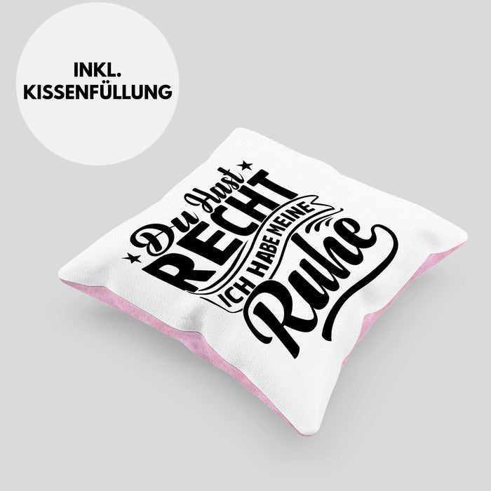 Ehemann Kissen mit Füllung 40x40 Geschenk Ehefrau Geschenkidee Du Hast Recht Ich Hab Meine Ruhe Geschenkidee Arbeitskollege (Grau) Rosa Trendation