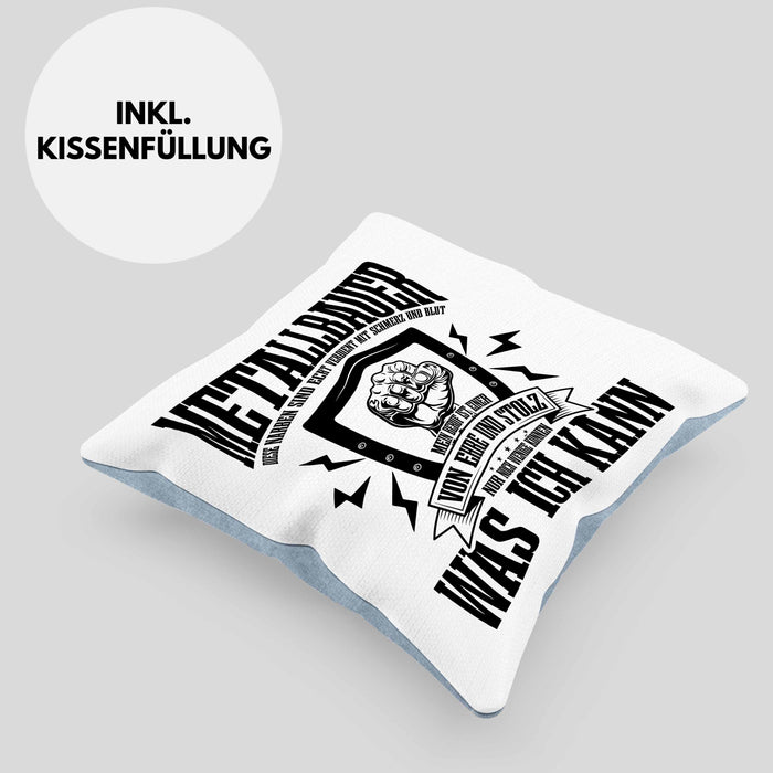 Schweißen Kissen mit Füllung 40x40 Geschenk Schmied Schweißer Geschenkidee Spruch Metallbauer (Grau) Blau Trendation