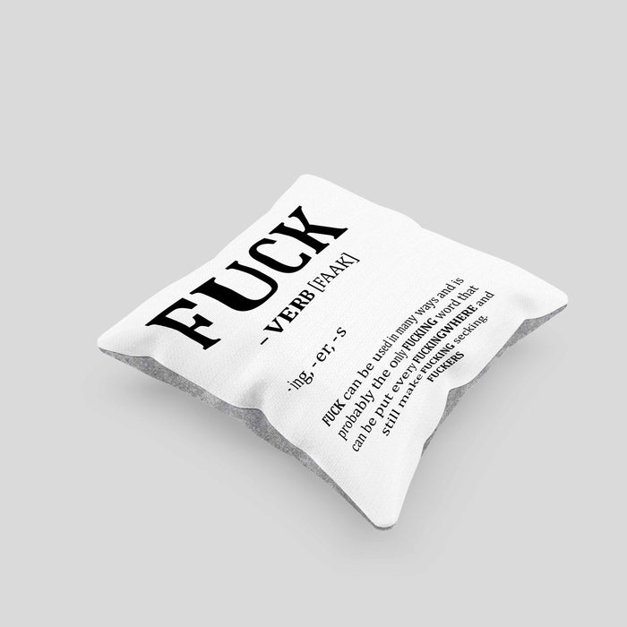 F*** Kissen mit Füllung 40x40 Geschenk Schimpfwort 18+ Geschenkidee Männer Frauen Arbeitskollege Geschenkidee (Grau) Grau Trendation