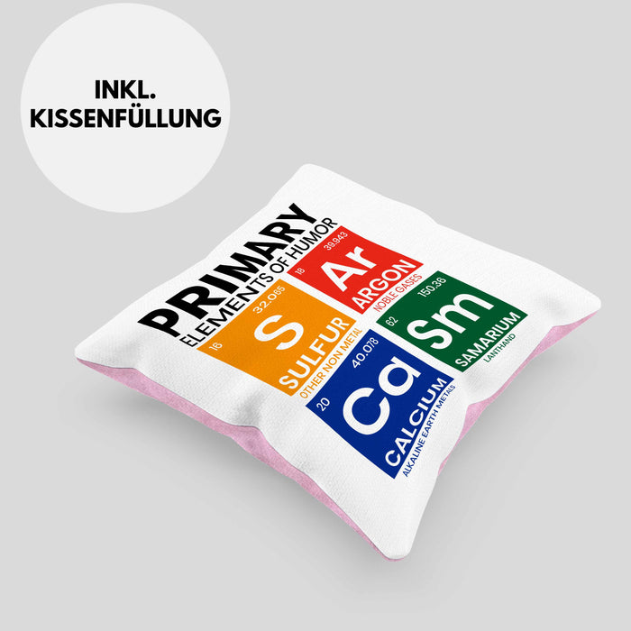 Primary Elemts Of Humor S Ar Ca Sm Chemiker Geschenkidee Sarkasmus Chemie Student GeschenkKissen mit Füllung 40x40 (Grau) Rosa Trendation